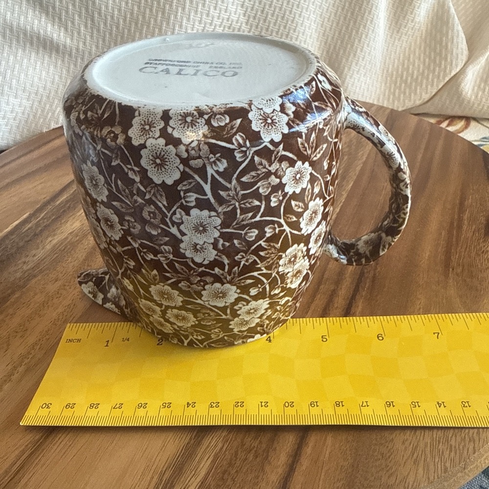 Crownford Calico Brown Pitcher 24 oz Creamer Jug England Discontinued - Picture 6 of 9